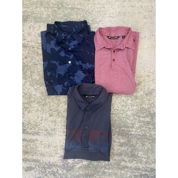 Lot of 3 - Size S - Travis Mathew Foot Joy FJ Wild Pattern Palm Tree Golf Polos - Picture 1 of 14
